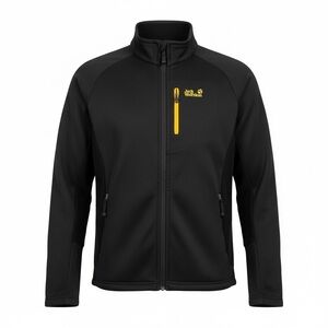 Jack Wolfskin Men's Black and Yellow Performance Jacket